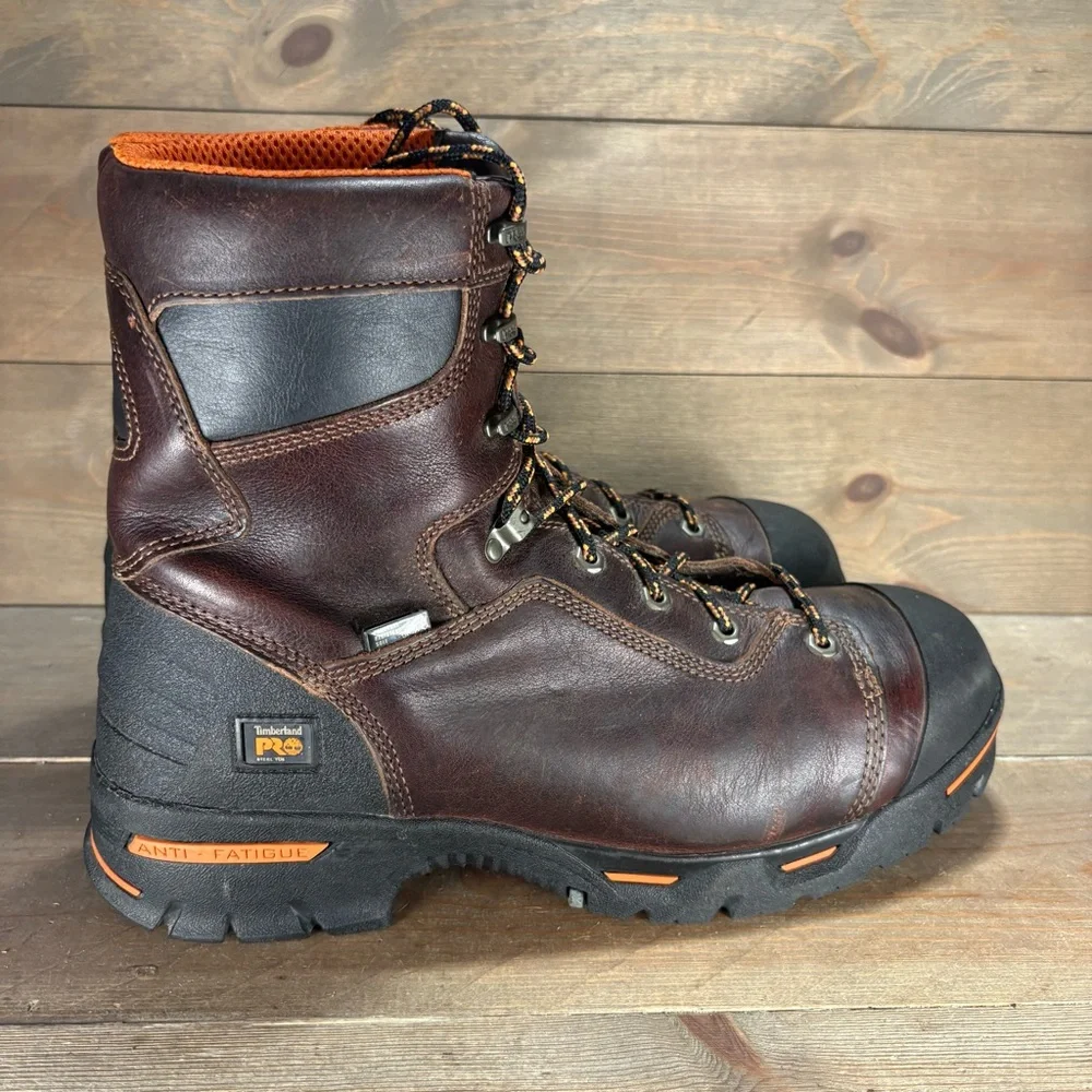 Timberland PRO Endurance mens size 13 wide shoes brown steel toe work boots